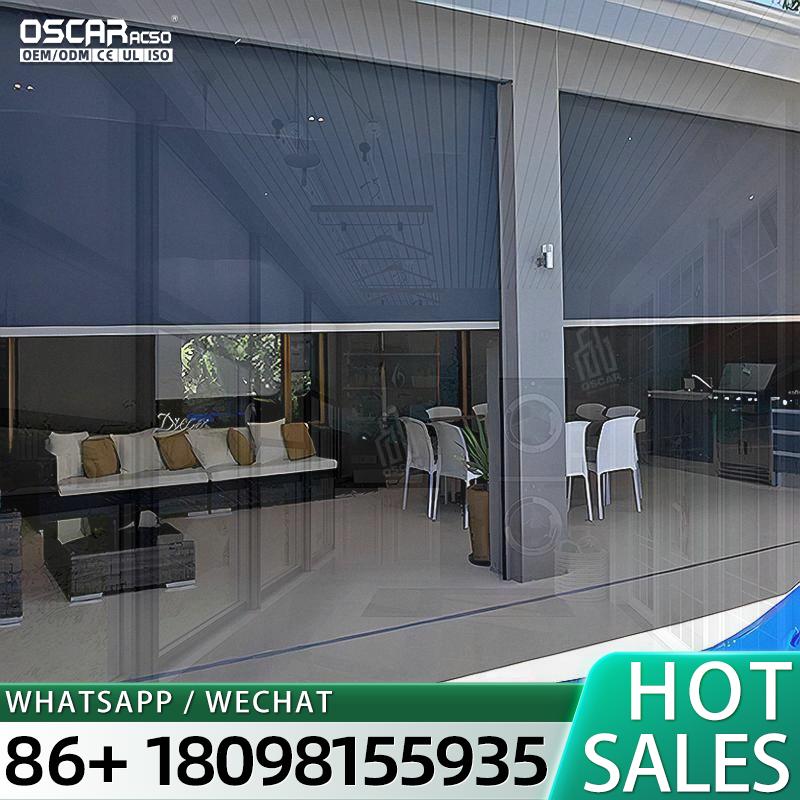 Outdoor Power Blinds - Toldo de cenador exterior blanco de