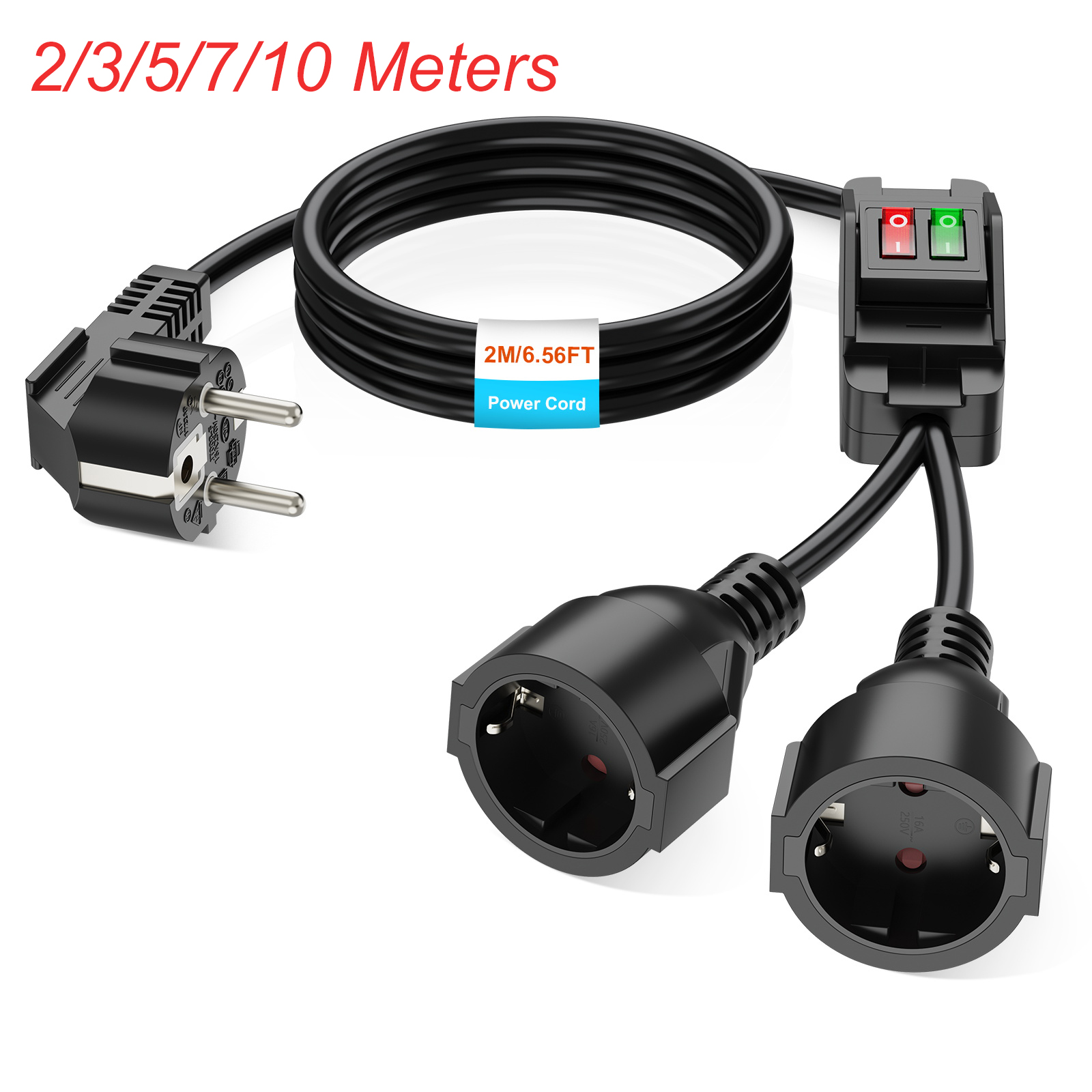 Outdoor Power Extension Cord - Cable de extensión de enchufe europeo