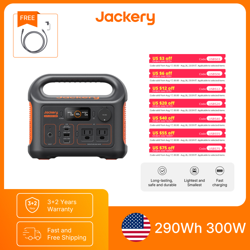 Outdoor Power Extension Cord - Estación de Energía Portátil Jackery Explorer