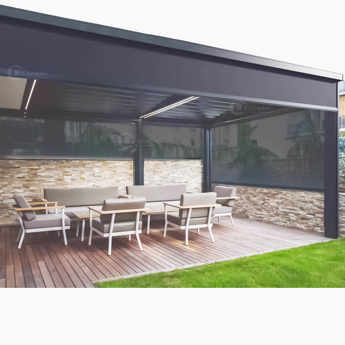 Outdoor Power Blinds - Persianas para exteriores impermeables con Control