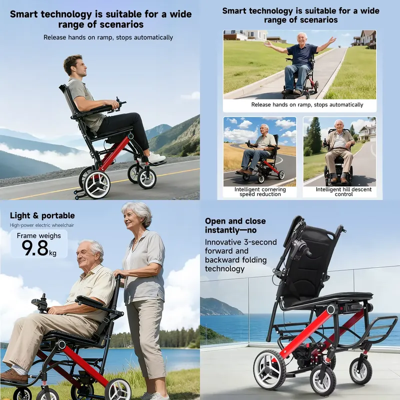 Outdoor Power Recliner - Silla de Ruedas Eléctrica Plegable y