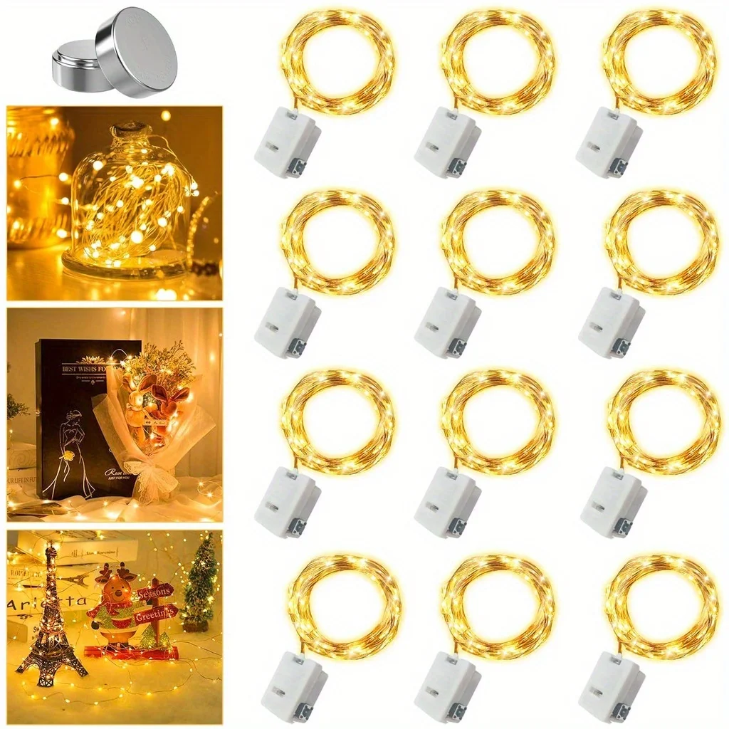 Paquete de 10 mini luces de ha - Outdoor Power For Christmas Lights reseña y precio