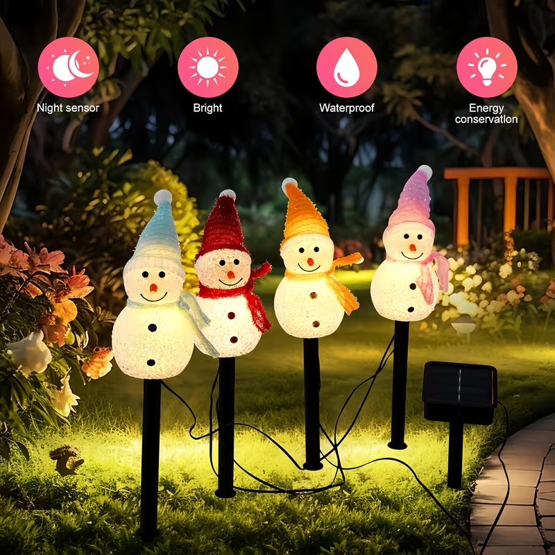 1-4PCS Christmas Solar Powered - Outdoor Power For Christmas Lights reseña y precio