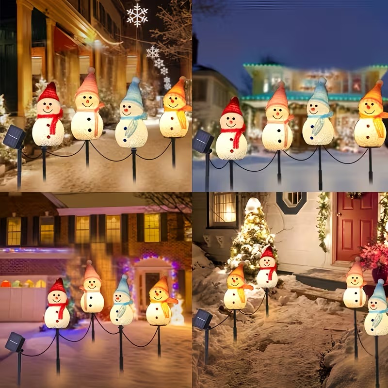 1-4PCS Christmas Solar Powered - Outdoor Power For Christmas Lights reseña y precio