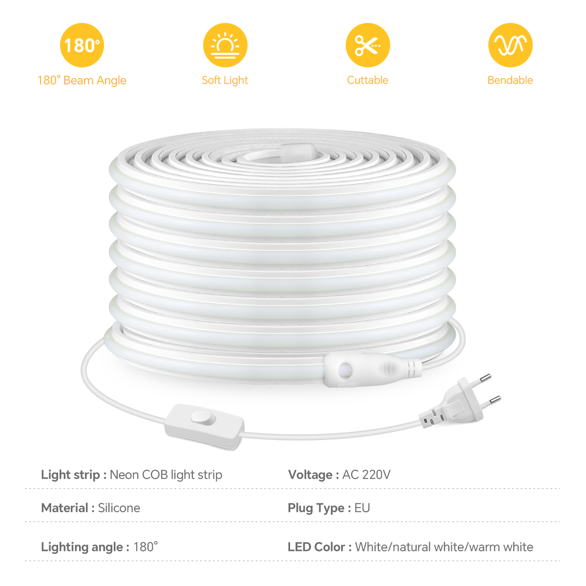 Tira de luces LED COB de 220V, - Outdoor Power Port reseña y precio