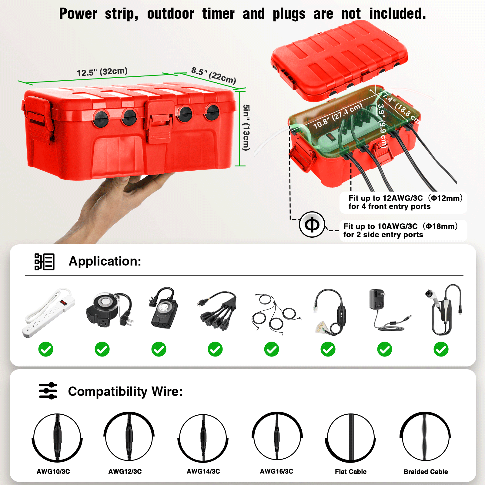 Caja de Conexión para Exterior - Outdoor Power Extension Cord reseña y precio