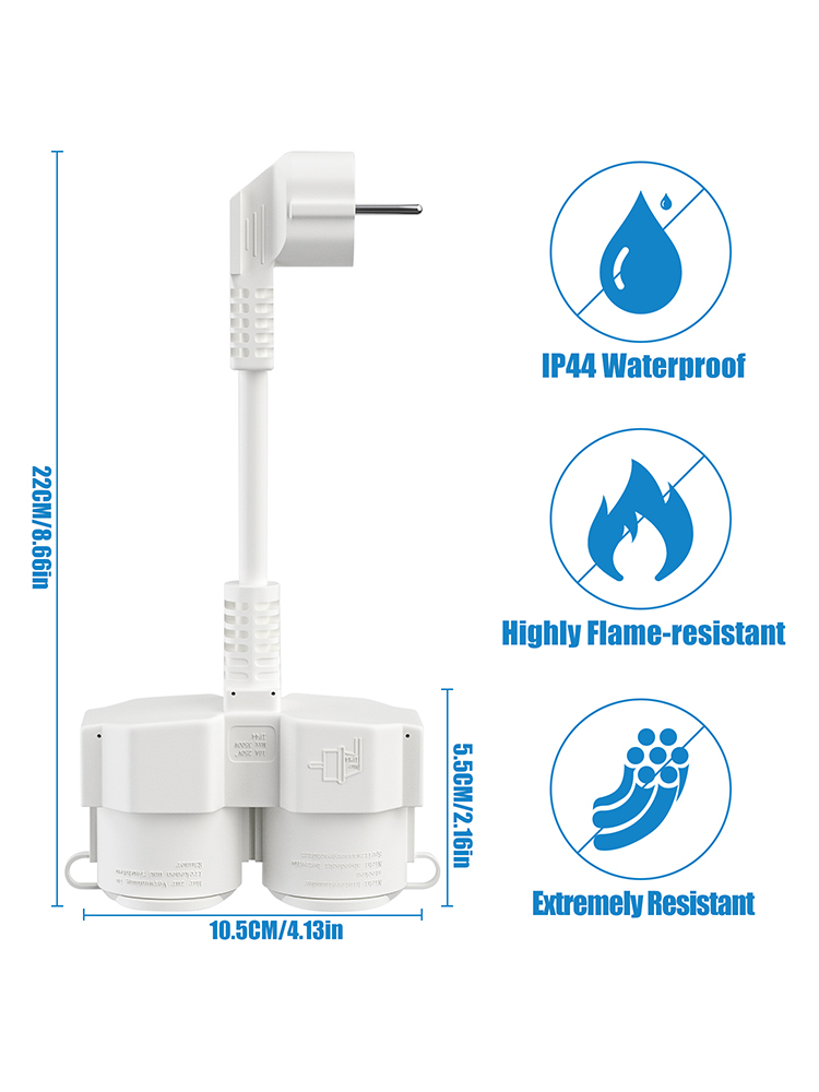 Cable de Extensión Europeo con - Outdoor Power Extension Cord reseña y precio